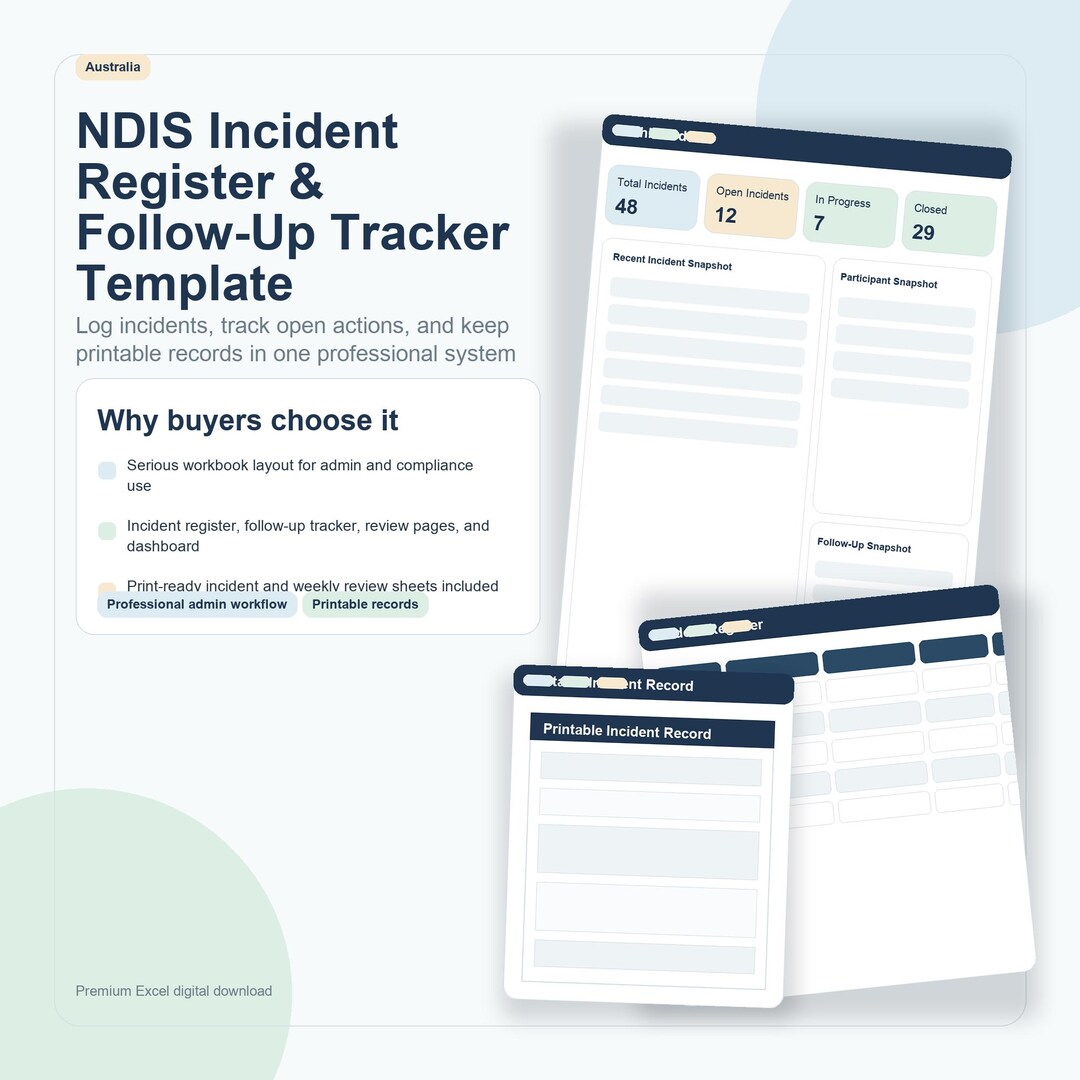 NDIS Incident Register Template | Incident Tracking Log - Etsy Australia