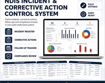 NDIS Incident & Corrective Action Control System (Excel Template)