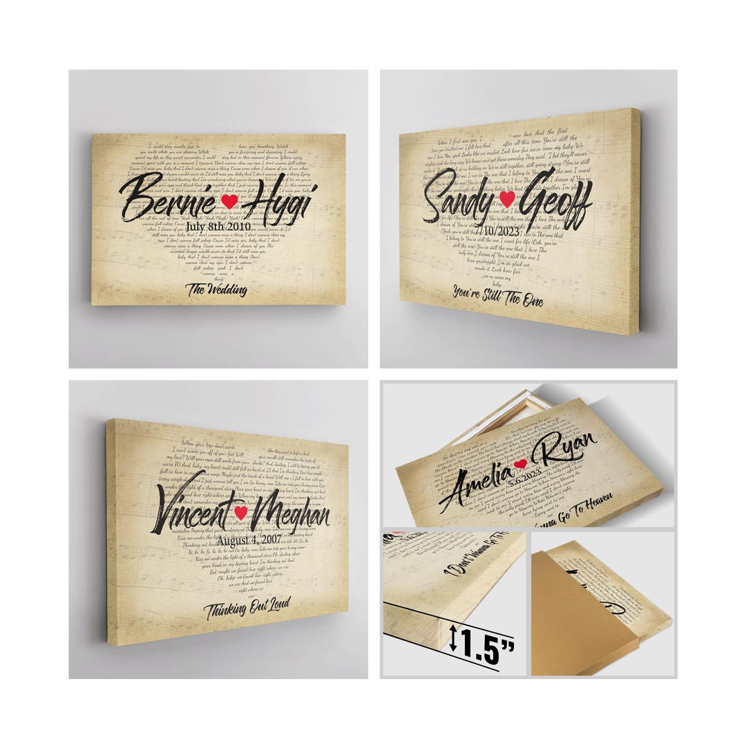 Custom Song Lyrics Canvas Print, Personalized Music Wall Art ...