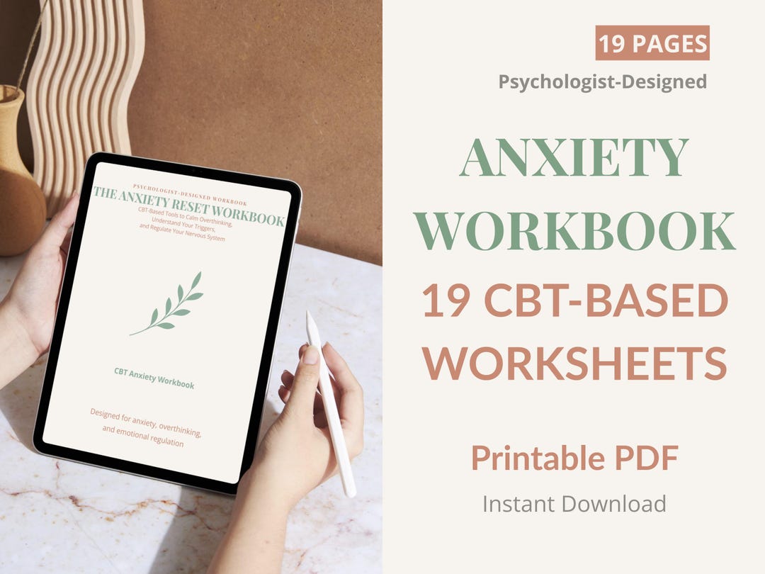 Anxiety Workbook PDF | CBT Worksheets for Overthinking, Stress & Panic ...