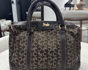 Celine Vintage Macadam Boston Bag - Etsy