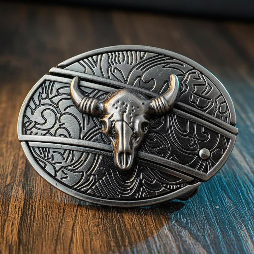 Fibbia Cintura A Teschio In Metallo - Accessorio Uomo, Tema Metal, Nuova Con Etichette - Foto 4
