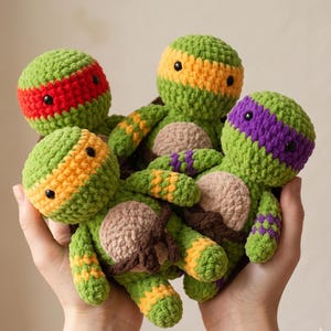 Ninja Turtle Crochet Pattern Amigurumi PDF: Warrior Turtle Plush Toy (Digital Download)