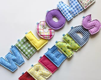 Customized Letter Garland – Hand-Sewn Birthday, Holiday, Nursery & Home Decor.