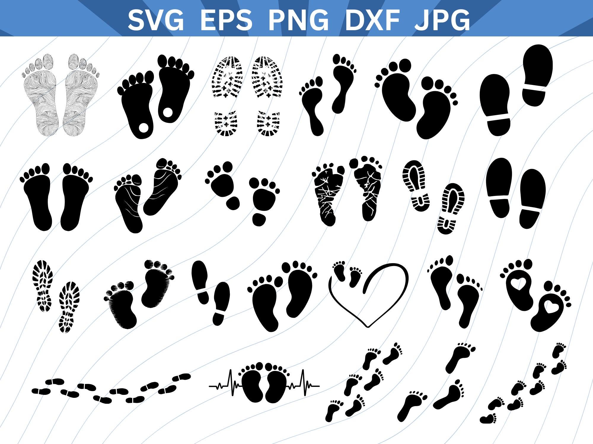 Footprints SVG, Human Silhouette Cut File, Walking Steps Clipart ...