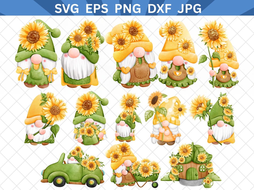 Sunflower Gnome SVG – Farmhouse Fall Cut File (instant Download) - Etsy