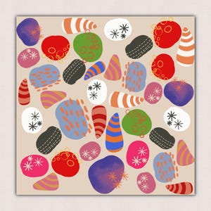 Seamless Repeat Pattern | Mediterranean Summer Abstract Artwork | Large‑scale Pattern Tile | Digital Download