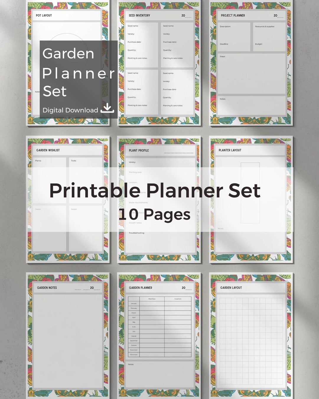 Printable Garden Planner A4 | Garden Layout & Planning Pages | Winged ...