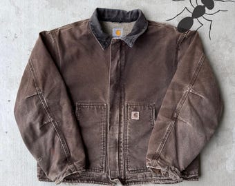 Chaqueta de trabajo Carhartt J164 DKB marrón para clima ártico, talla XL.