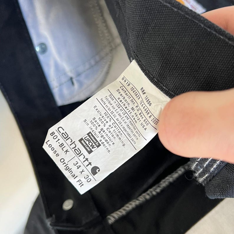 Carhartt black double knee work wear carpenter pants 34x30 image 4