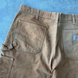 Pantalones de carpintero Carhartt marrones con doble rodilla, talla 40x34 imagen 12
