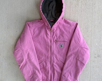Carhartt WOMENS WJ141 PKR pink hooded sierra work wear jacket Small