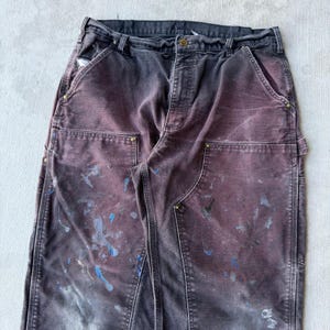 Carhartt faded black double knee work wear carpenter pants image 2