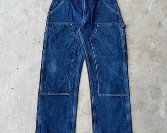 Vintage Carhartt B07 Dnm Denim Dungaree Fit 34 X 30 Double Knee