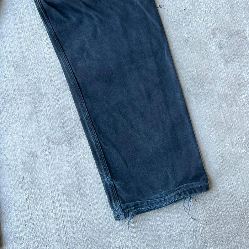 Pantalones de carpintero Carhartt de trabajo con doble rodilla en negro descolorido, talla 34 x 32 imagen 7