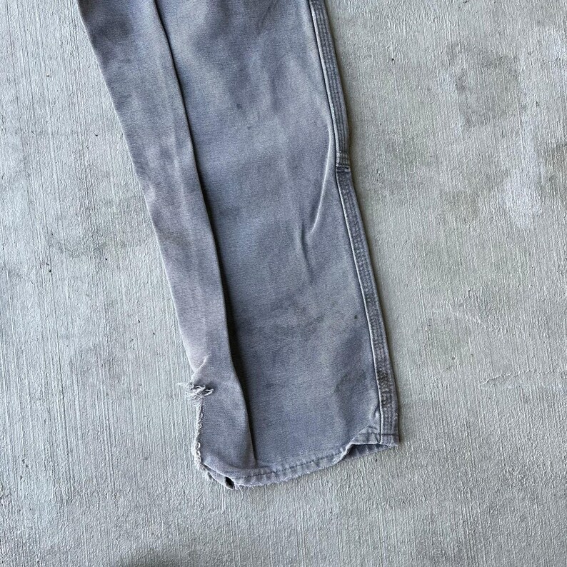Carhartt faded gray double knee work wear carpenter pants 33x34 image 9