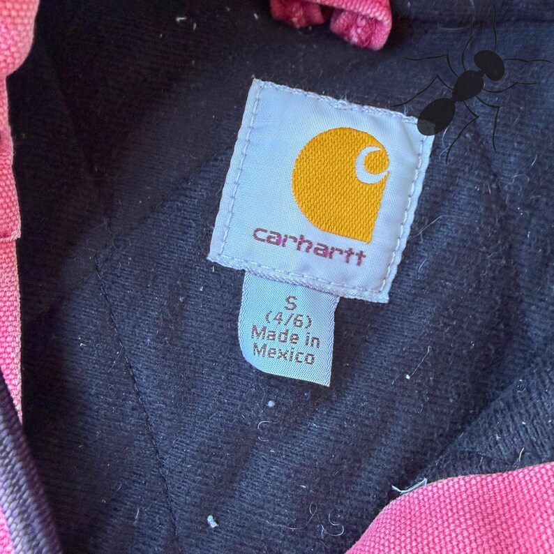 Chaqueta de trabajo con capucha rosa vintage Carhartt WJ130 para mujer Y2K imagen 10