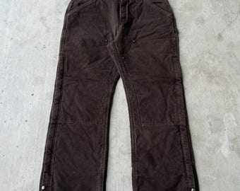Carhartt WOMENS brown insulated double knee work wear carpenter pants