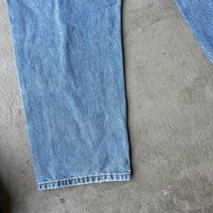 34x28.5 Carhartt blue denim jeans double knee work wear carpenter pants image 10