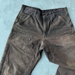 Carhartt faded brown insulated double knee work wear carpenter pants image 3