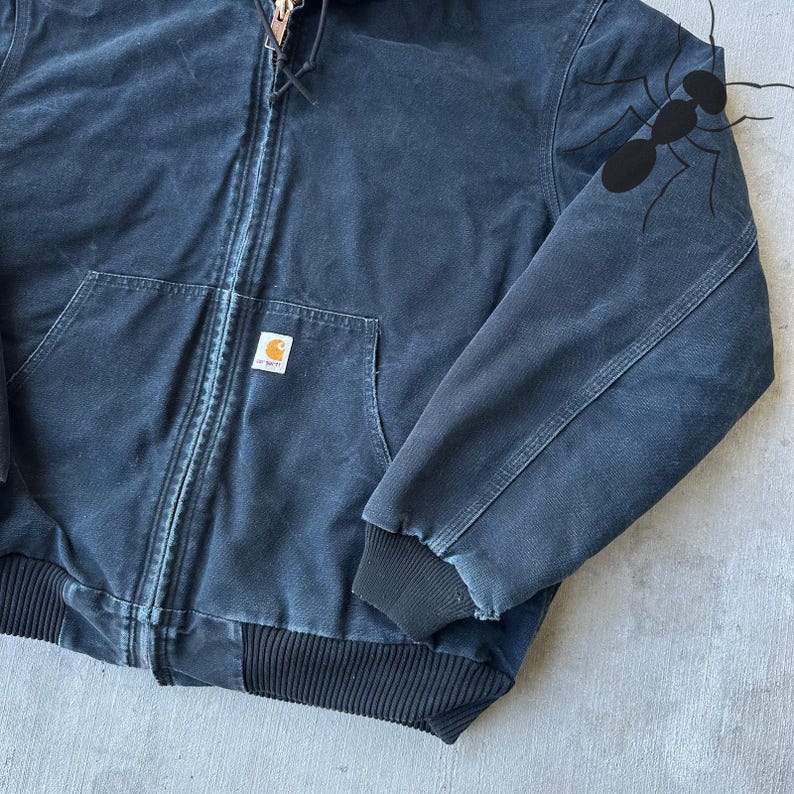 Chaqueta de trabajo con capucha negra Carhartt J140, talla grande imagen 4