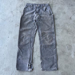 Carhartt faded gray double knee work wear carpenter pants 33x34 image 1