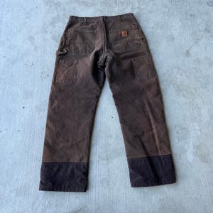 Carhartt faded brown insulated double knee work wear carpenter pants image 5