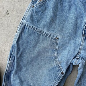 34x28.5 Carhartt blue denim jeans double knee work wear carpenter pants image 9