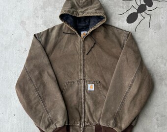 Carhartt CHT brown hooded work wear jacket