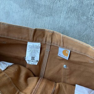 Pantalones de carpintero Carhartt marrones con doble rodilla, talla 40x34 imagen 7