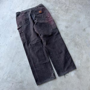 Carhartt faded black double knee work wear carpenter pants image 6