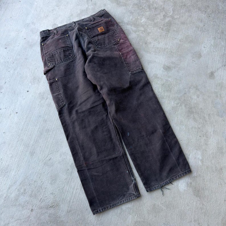 Carhartt faded black double knee work wear carpenter pants image 6