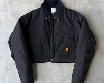 Carhartt cropped detroit style black work wear jacket