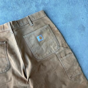 Pantalones de carpintero Carhartt marrones con doble rodilla, talla 40x34 imagen 13