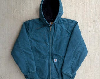 Giacca da lavoro con cappuccio Carhartt J130 da donna, blu, taglia S