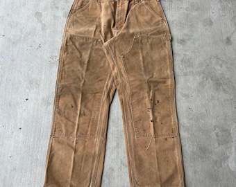 Carhartt brown double knee work wear carpenter pants 34x30