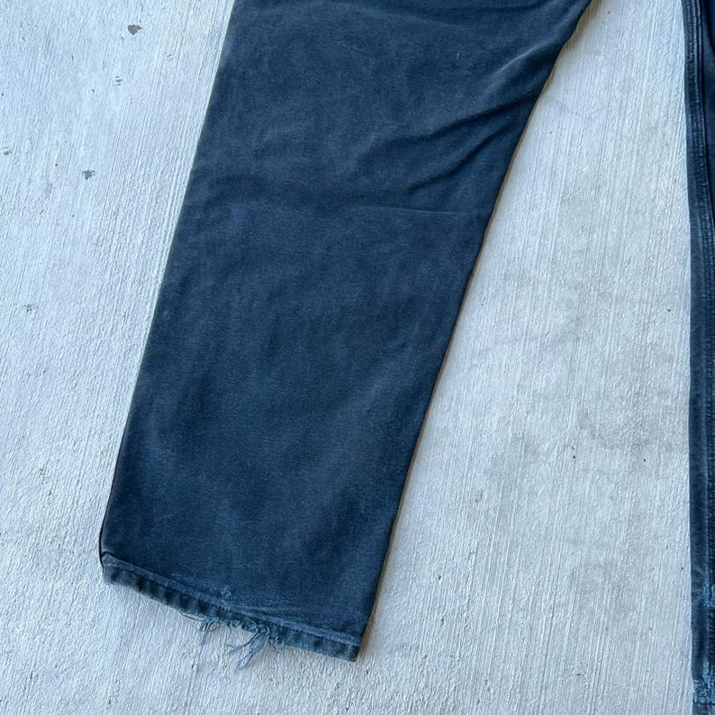Pantalones de carpintero Carhartt de trabajo con doble rodilla en negro descolorido, talla 34 x 32 imagen 8