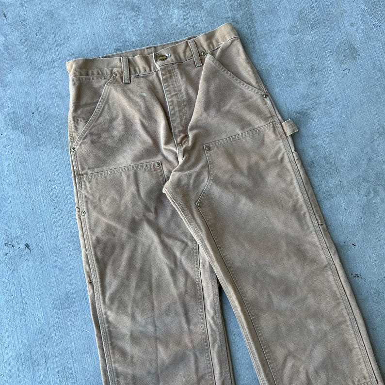 Carhartt brown double knee work wear carpenter pants 30x34 image 2