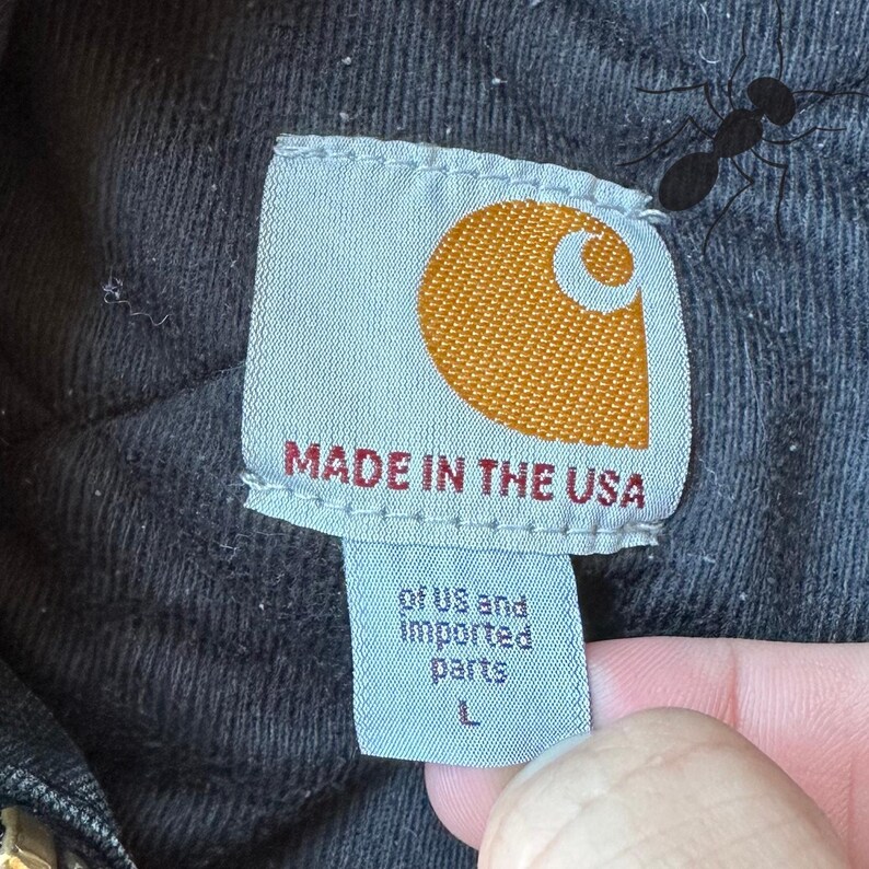 Chaqueta de trabajo con capucha negra Carhartt J140, talla grande imagen 5