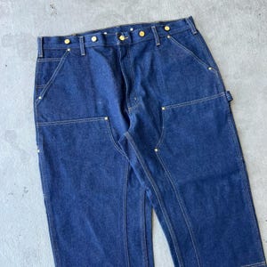 Carhartt blue denim jeans double knee work wear carpenter pants image 2