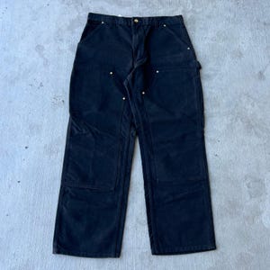 Carhartt black double knee work wear carpenter pants 34x30 image 1