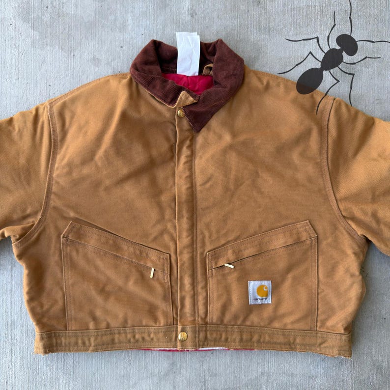 Chaqueta de trabajo corta estilo Detroit de Carhartt, color marrón, estilo años 2000 imagen 3