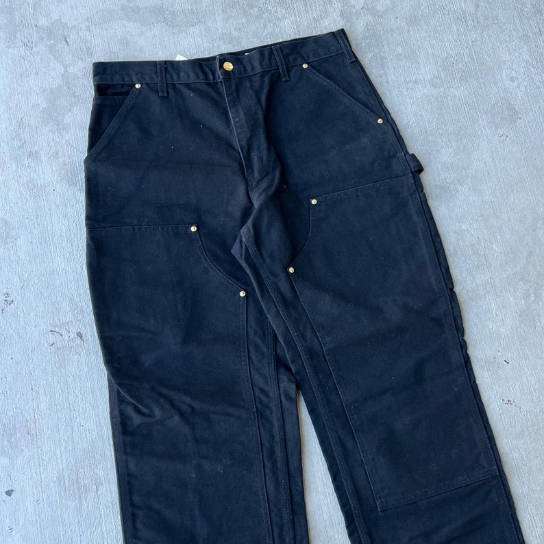 Carhartt black double knee work wear carpenter pants 34x30 image 2