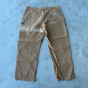 Carhartt brown double knee work wear carpenter pants 40x30 image 5