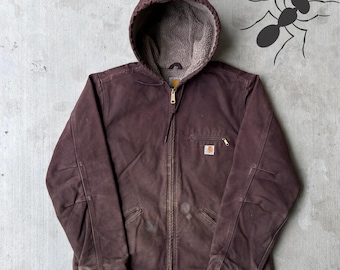 Chaqueta de trabajo Carhartt para mujer, modelo WJ141 DWN, color morado Sierra, talla grande.