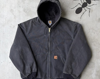 Chaqueta de trabajo Carhartt J130 negra con capucha, talla XL.