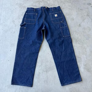 Carhartt blue denim jeans double knee work wear carpenter pants image 6