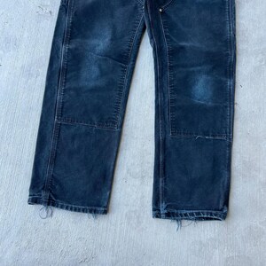 Pantalones de carpintero Carhartt de trabajo con doble rodilla en negro descolorido, talla 34 x 32 imagen 2