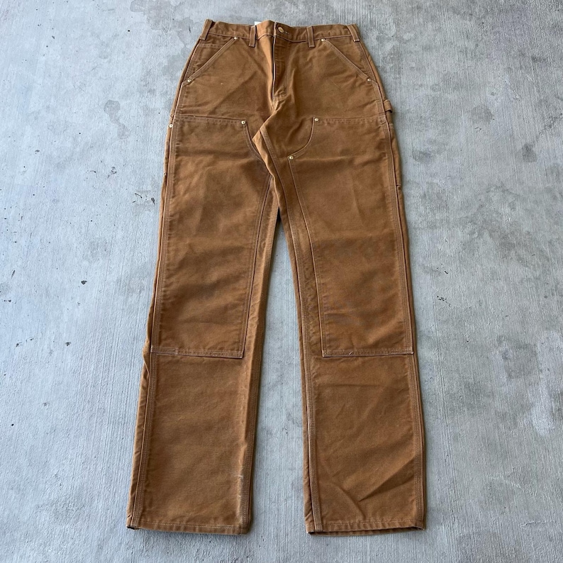 Carhartt brown double knee work wear carpenter pants 30x34 image 1