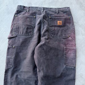 Carhartt faded black double knee work wear carpenter pants image 7